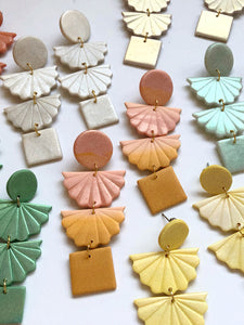 handmade polymer clay earrings statement earrings handmade shiny colors