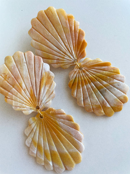 Alice Earrings - Orange Marble