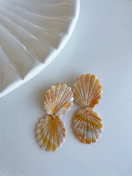 Alice Earrings - Orange Marble