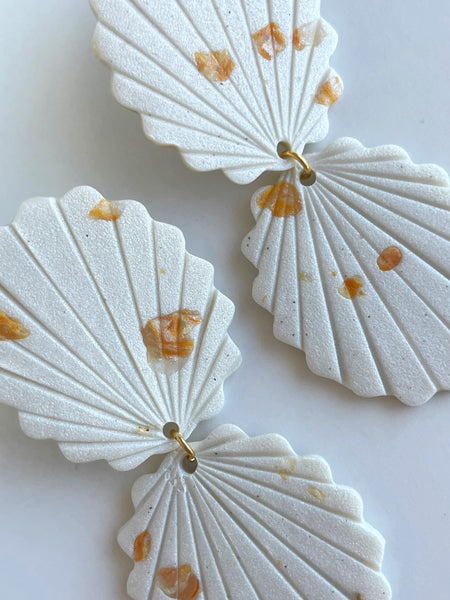 Alice Earrings - White Sand Terrazo