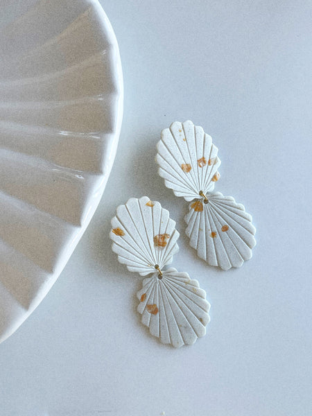 Alice Earrings - White Sand Terrazo